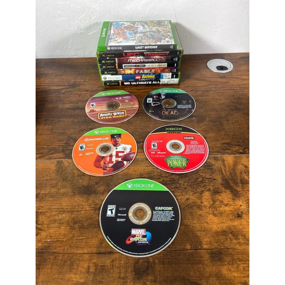 Xbox Game Lot 12 Titles Marvel vs Capcom Infinite Fable Sunset Overdrive Madden